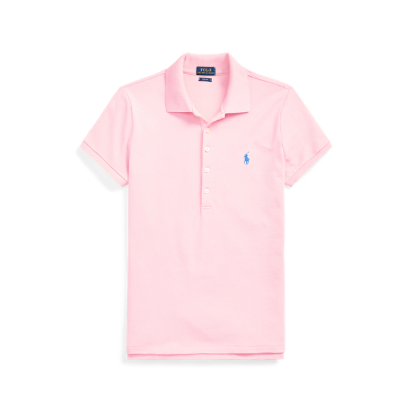 폴로 랄프로렌 우먼 폴로 셔츠 (슬림핏) Polo Ralph Lauren Slim Fit Stretch Polo Shirt,카멜 Carmel Pink
