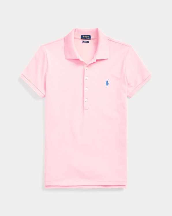 폴로 랄프로렌 우먼 폴로 셔츠 (슬림핏) Polo Ralph Lauren Slim Fit Stretch Polo Shirt,카멜 Carmel Pink