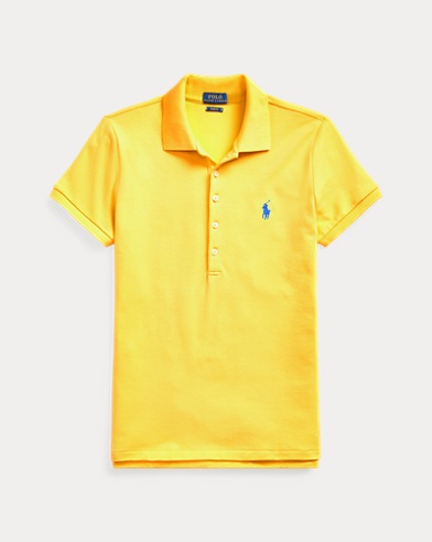 폴로 랄프로렌 우먼 스트레치 폴로 셔츠 (슬림핏) Polo Ralph Lauren Slim Fit Stretch Polo Shirt,Yellowfin