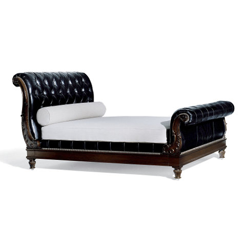 Clivedon Tufted Bed Beds Furniture, Leather Tufted Sleigh Bed