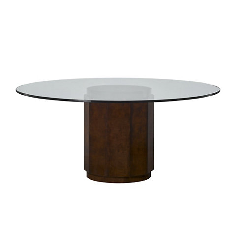 Perrin Mahogany wood base round dining table by Ralph Lauren Home