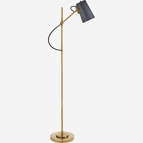 Benton Adjustable Floor Lamp In Natural, Navy Floor Lamp