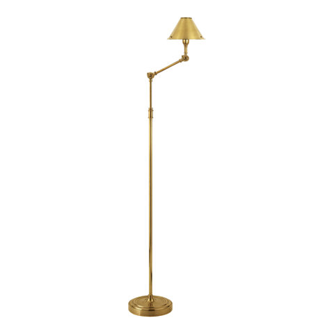 Anette Floor Lamp In Natural Brass, Brass Floor Lamps Lighting
