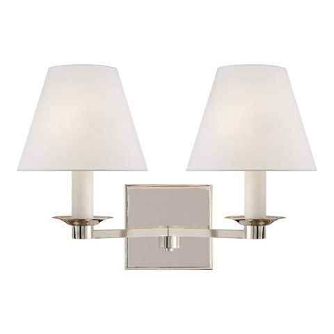 Evans Double Arm Sconce Polished, Double Arm Wall Sconce