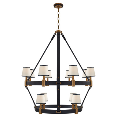 Riley Large Two Tier Chandelier in Natural Brass and Navy Leather - New  Arrivals - Lighting - Products - Ralph Lauren Home 