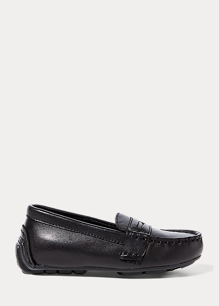 Polo Ralph Lauren Kids' Telly Leather Penny Loafer In Black