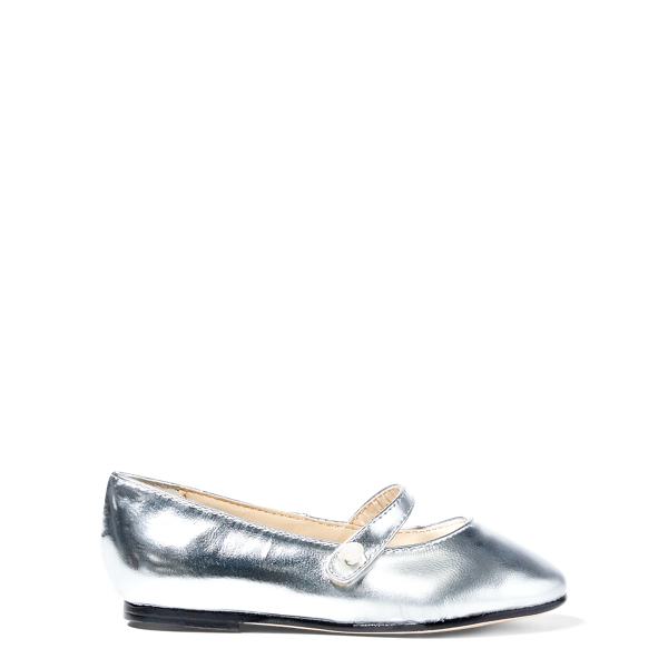 Polo Ralph Lauren Alyssa Metallic Leather Mary Jane In Gold Leather