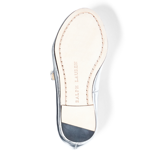 Polo Ralph Lauren Alyssa Metallic Leather Mary Jane In Gold Leather