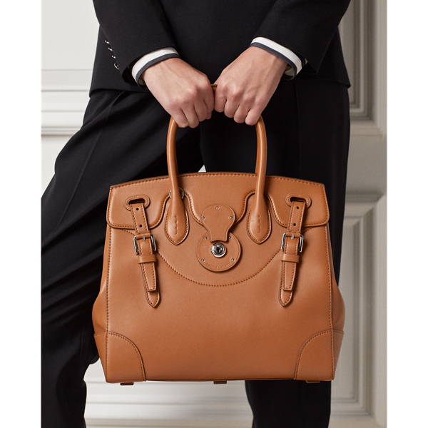 Polo Ralph Lauren Soft Ricky 33 Nappa Leather Bag In Rl Gold