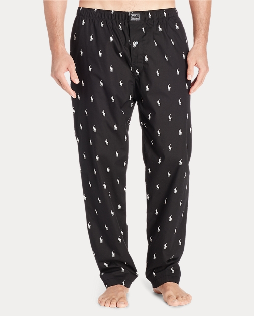 Ralph Lauren Polo Men's All Over Pony Logo jersey Lounge Pajama Pants Blue M L washhounds.com