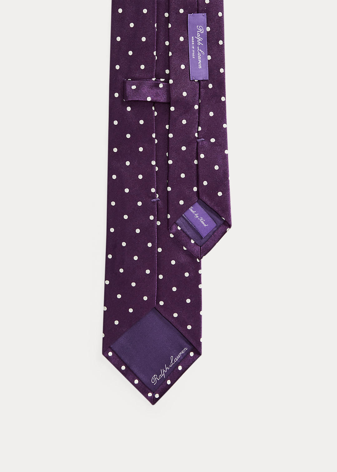 Purple Label Zijden satijnen stropdas met stippen 2