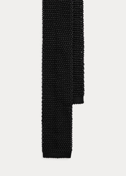 Ralph Lauren Knit Silk Tie In Black