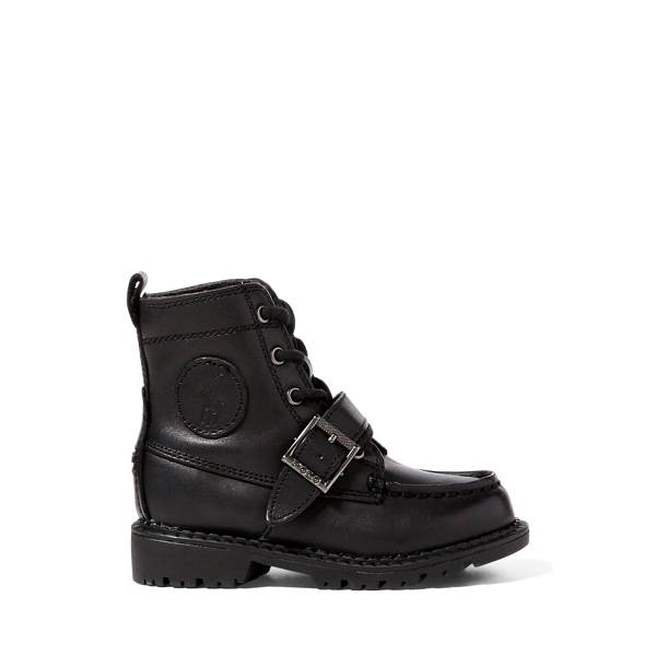 Polo Ralph Lauren Kids' Leather Ranger Hi Ii Boot In Black Leather