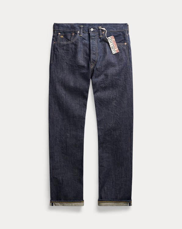 Enkel gewassen straight selvedge jeans