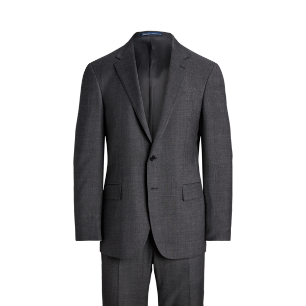 Shop Ralph Lauren Polo Tailored Wool Sharkskin Suit In Medium Grey Multi