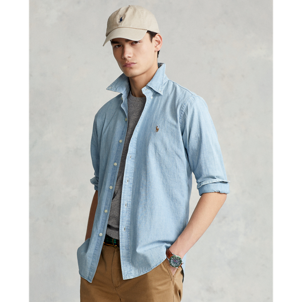 Aprender acerca 49+ imagen polo ralph lauren classic fit chambray shirt