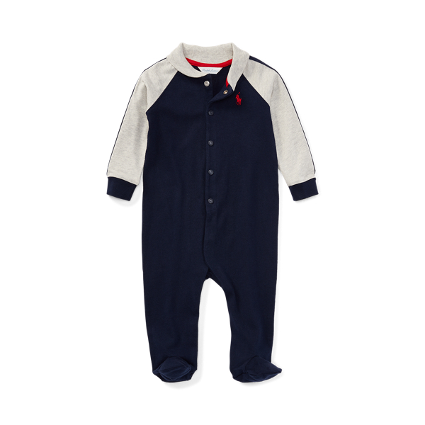 폴로 랄프로렌 베이비 아기옷 우주복 Polo Ralph Lauren Cotton Jersey Footed Coverall,French Navy