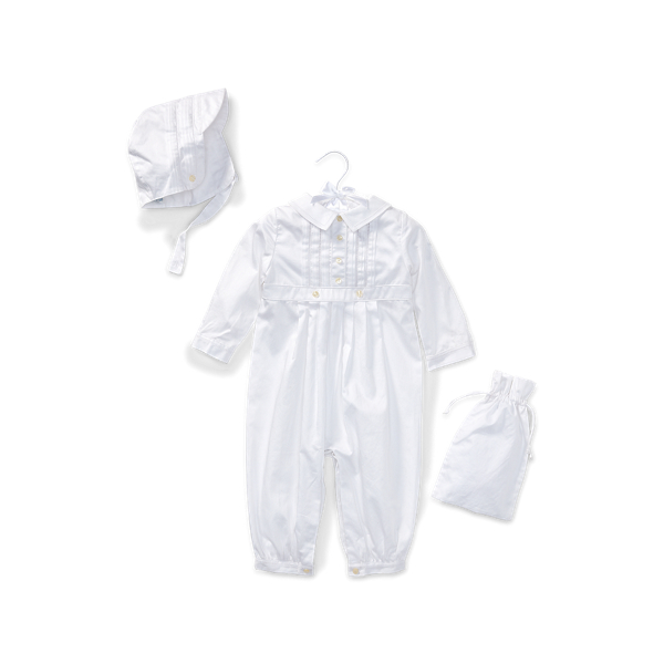 폴로 랄프로렌 베이비 아기옷 우주복 세트 Polo Ralph Lauren Cotton Christening Coverall,White