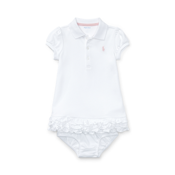 Ralph Lauren Babies' Ruffled Polo Dress & Bloomer In Navy