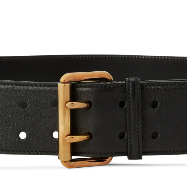Ralph Lauren Collection Kalfsleren riem met dubbele pin 2
