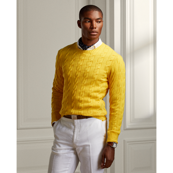 Men's Yellow Sweaters, Cardigans, & Pullovers | Ralph Lauren