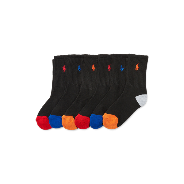 Polo Ralph Lauren Athletic Crew Sock 6-pack In Black