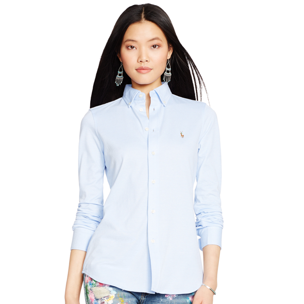 ralph lauren women's knit oxford shirt