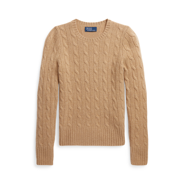 Polo Ralph Lauren Kids' Cable-knit Cashmere Sweater In New Camel Melange