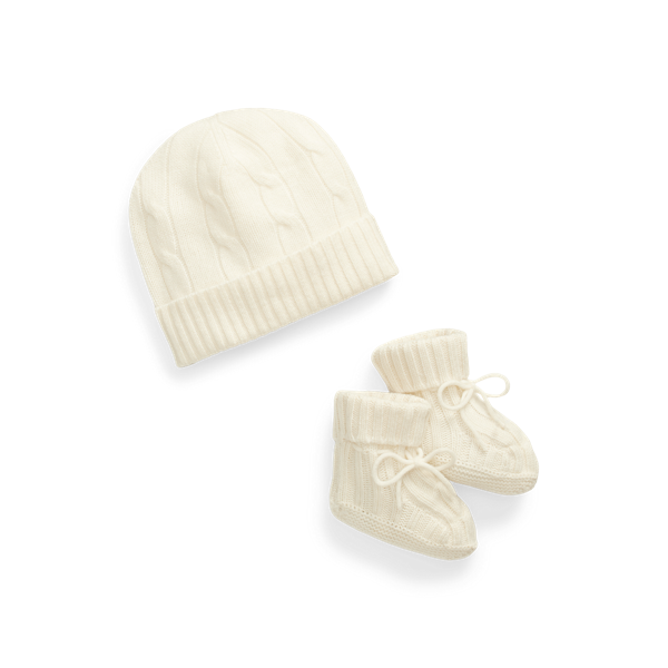 Ensemble bonnet et chaussons cachemire