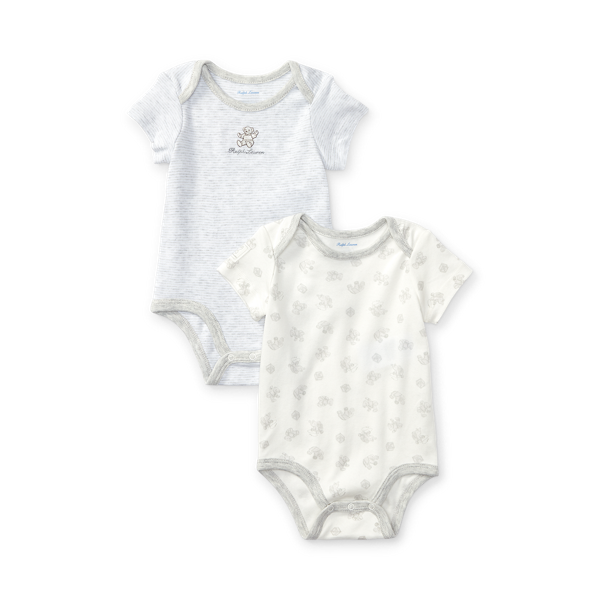 2 bodies bébé en coton à motif ourson