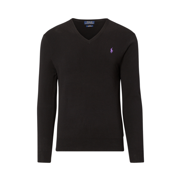 ralph lauren black v neck jumper