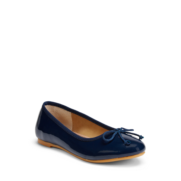 Polo Ralph Lauren Nellie Leather Ballet Flat In Black Patent
