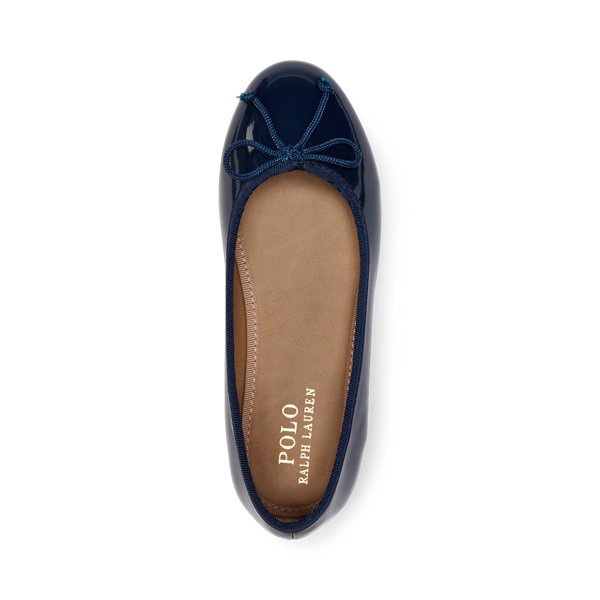 Polo Ralph Lauren Nellie Leather Ballet Flat In Black Patent