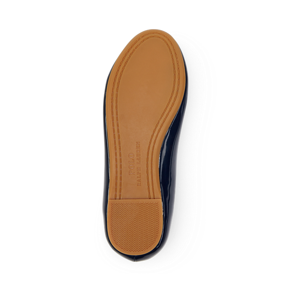Polo Ralph Lauren Nellie Leather Ballet Flat In Black Patent