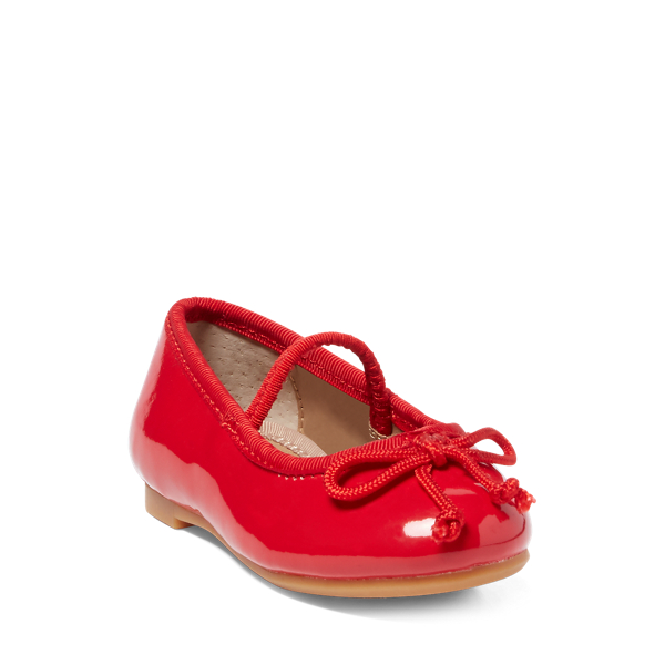 Polo Ralph Lauren Nellie Leather Ballet Flat In Black Patent