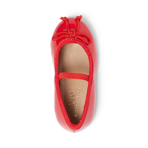 Polo Ralph Lauren Nellie Leather Ballet Flat In Black Patent