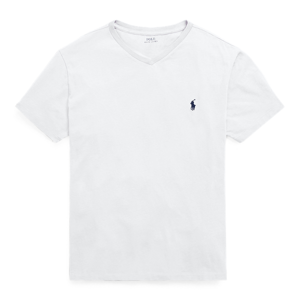 Men's Cotton Jersey Polo V-Neck T-Shirt 
