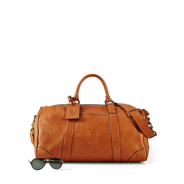 ralph lauren leather duffle bag mens