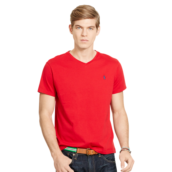 red polo v neck