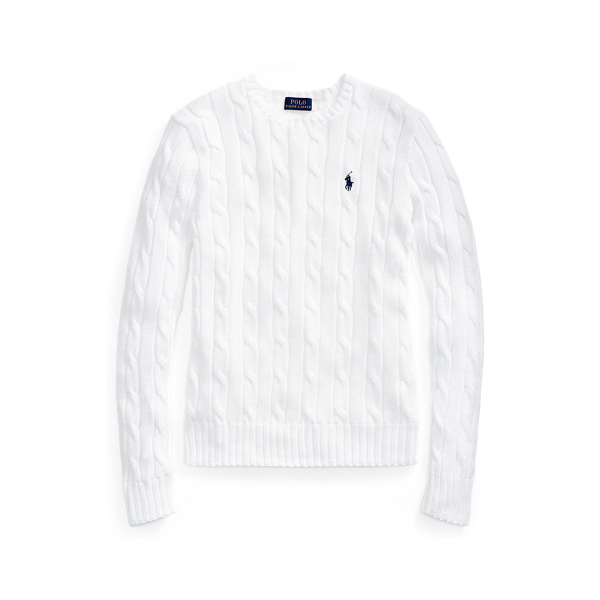 폴로 랄프로렌 Polo Ralph Lauren Slim Fit Cable-Knit Jumper,White