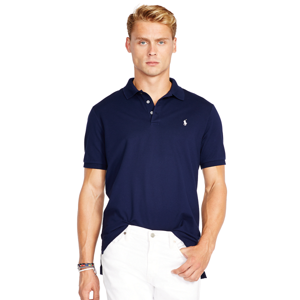 slim fit stretch mesh polo