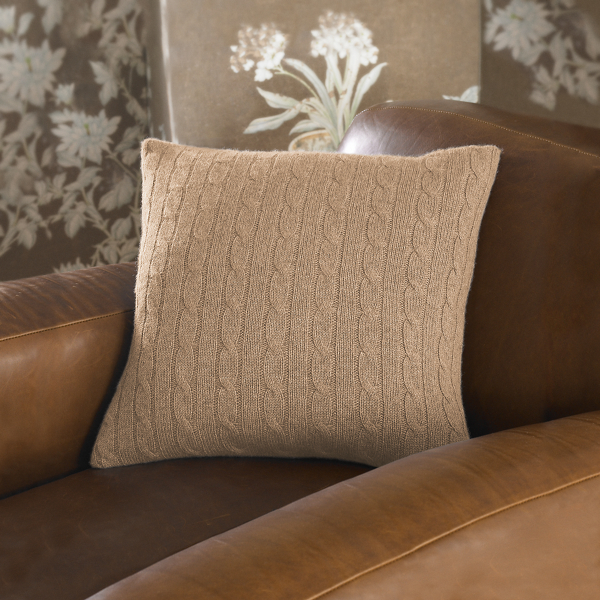 Cabled Cashmere Throw Pillow