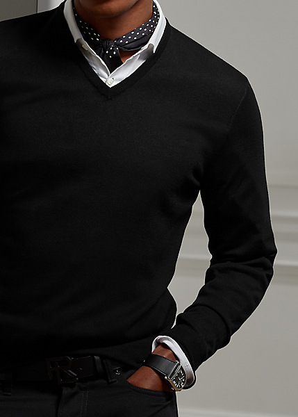 Shop Ralph Lauren Cashmere V-neck Sweater In Classic Chairman Navy