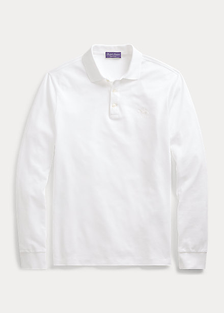 Shop Ralph Lauren Piqué Long-sleeve Polo Shirt In Classic Black