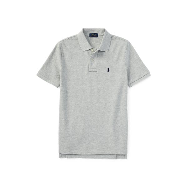 Shop Ralph Lauren Cotton Mesh Polo Shirt In Grey