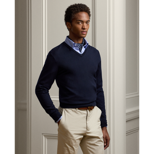 Purple Label Kasjmier trui met V-hals 1