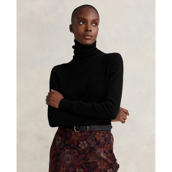 Polo Ralph Lauren Slim Fit Cashmere Turtleneck Sweater In Collection Camel Melange