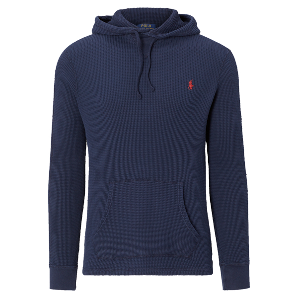 polo waffle thermal hoodie