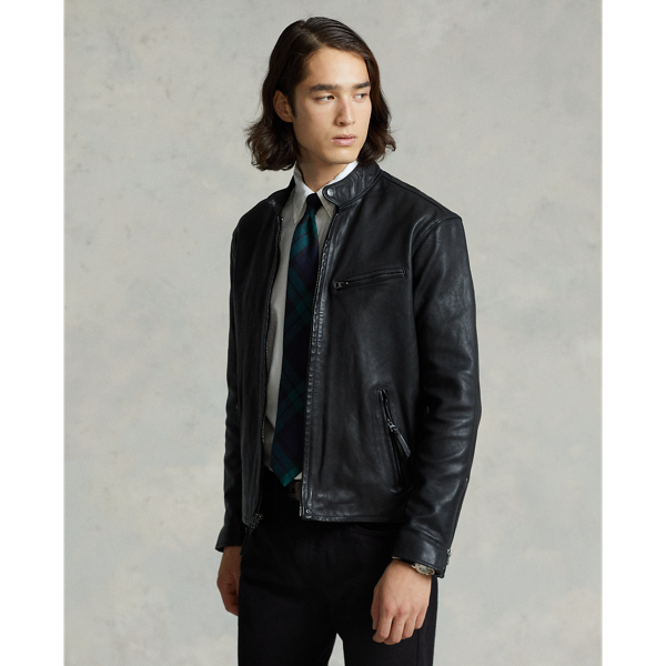 polo ralph lauren lambskin café racer jacket