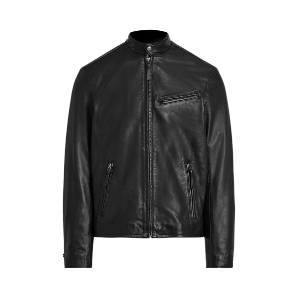 polo cafe racer leather jacket